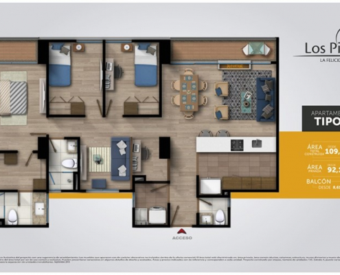 Los Pinos - Constructora colpatria - Plano Apto Tipo-B