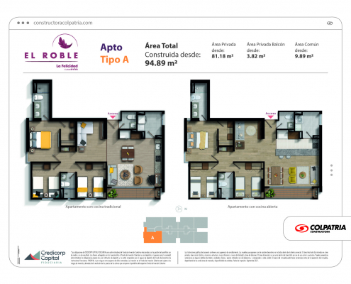 La Felicidad | El Roble | Apto tipo A